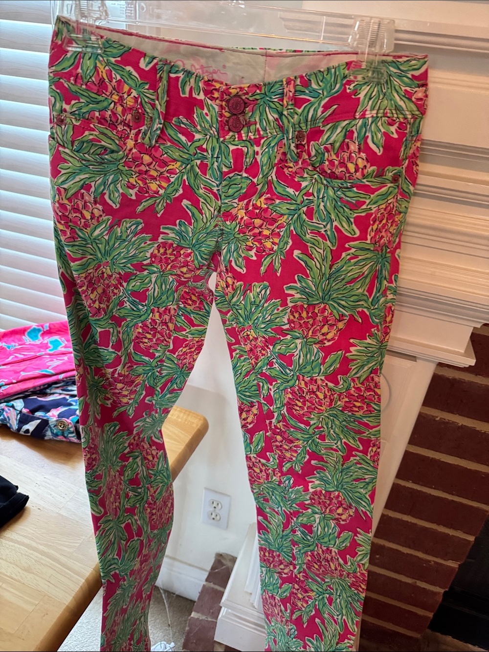 Lilly Pulitzer Hot Pink Pineapple-Print Skinny Jeans